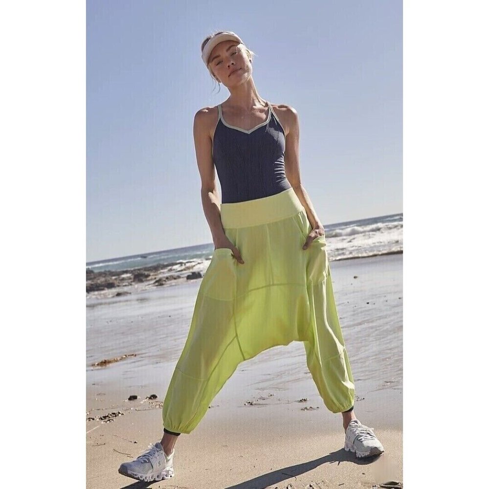Free People Neon Yellow Harem Track Pants - Picture 4 of 4